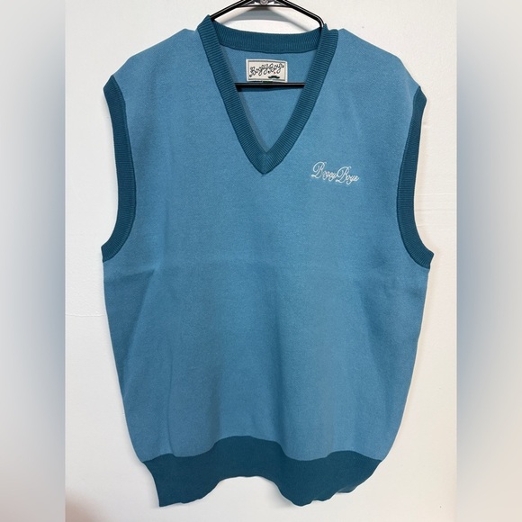 Bogey Boys by Macklemore V-Neck Sleeveless Sweater Vest, SKY Blue, Size XXXL,NEW - Picture 1 of 5